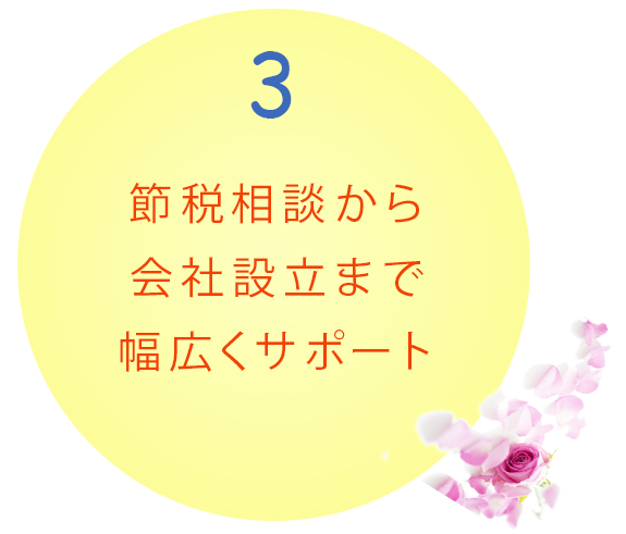 節税相談から 会社設立まで 幅広くサポート